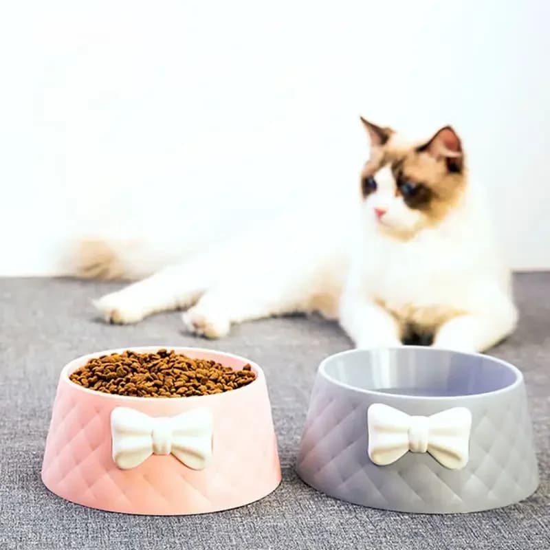 Ciotole per cibo per cani da compagnia, ciotola per mangiatoia per cuccioli con fiocco adorabile, ciotola per gatti con fiocco per mangiatoie per acqua dolce principessa ciotole per animali domestici ми nga