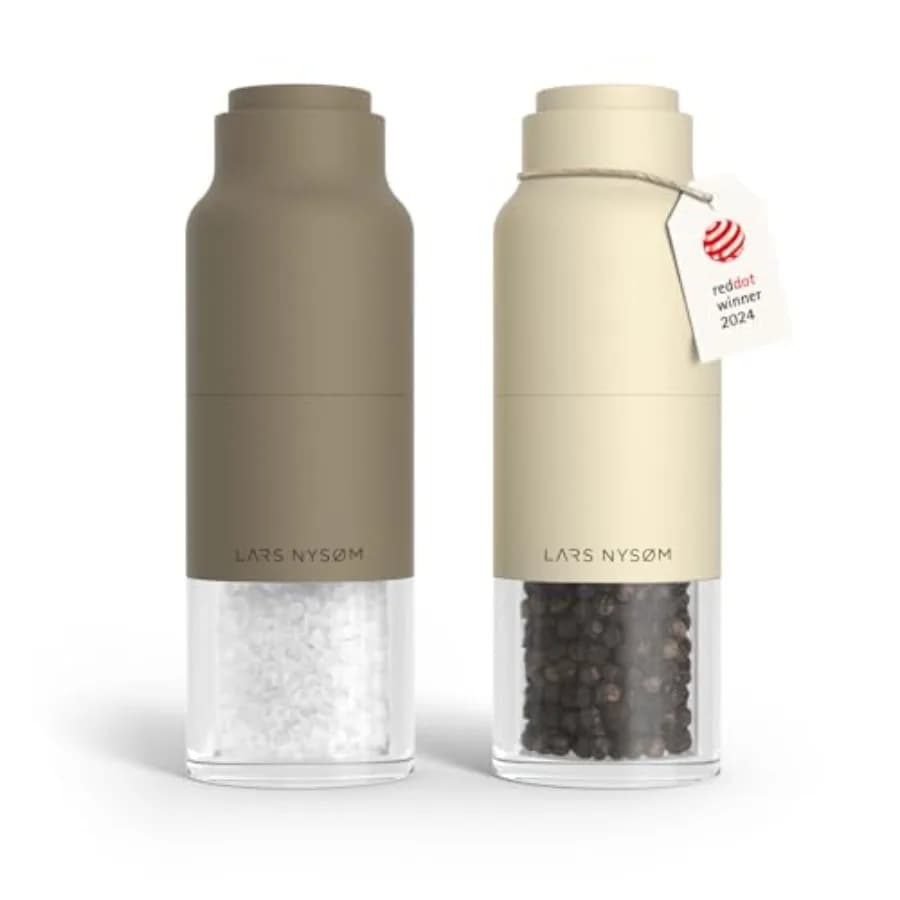 Set Macinapepe e Macinasale in Acciaio Inox, Macinini Manuali Regolabili con Meccanismo in Ceramica, Colore Marrone