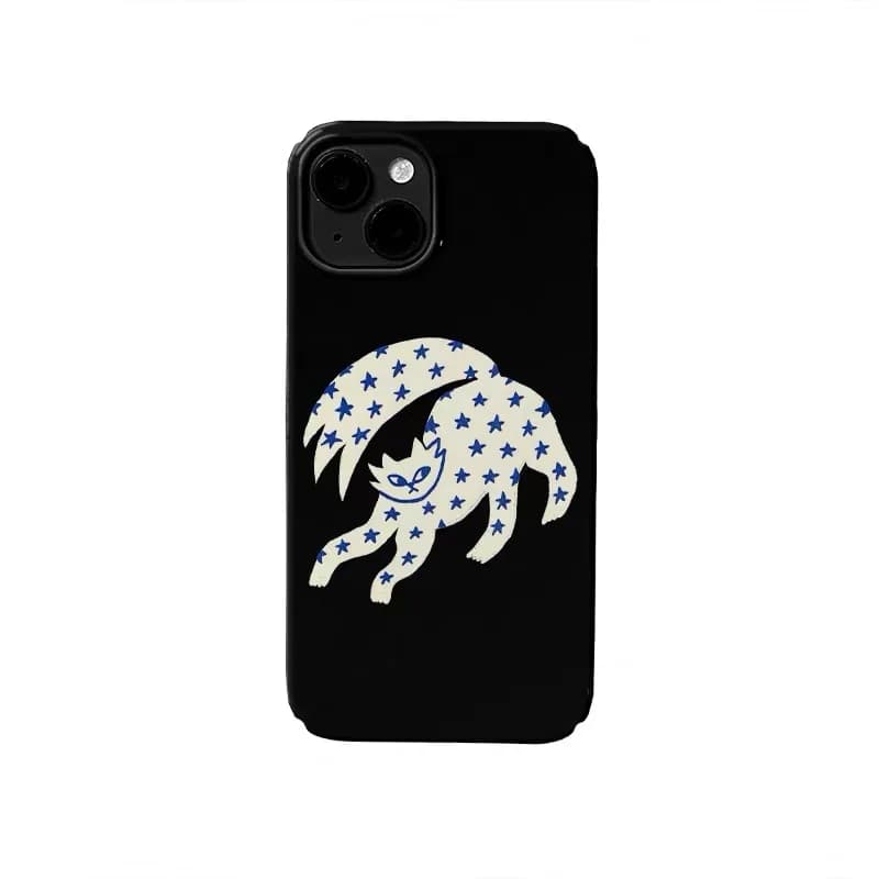 Ins Korean Black Star Cat Phone Case for IPHONE 17 Air 16E 15 PROMAX 14 Plus 13 12 MINI 11 PRO 16Plus XR XS Acrylic Phone Cover