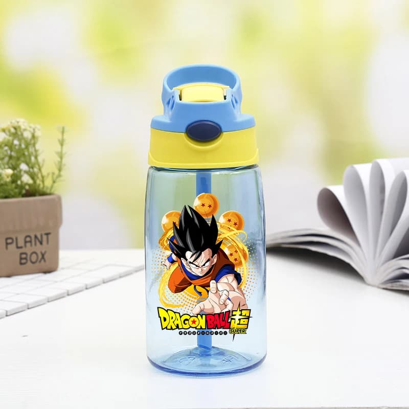 Son Goku Cup Dragons Balls Kids Outdoor Sports Water Bottle with Straw Boys Cute Travel School Kettle Children Birthday Gift New