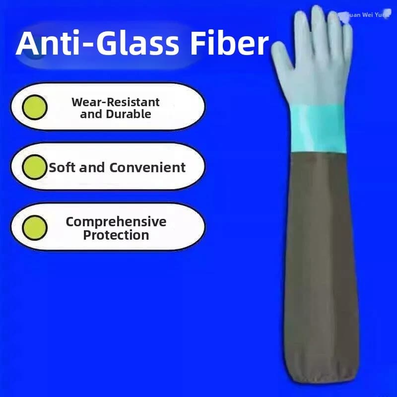 Thickened Glass Fiber Resistant Gloves Long Summer Latex Work Gloves Durable Split-Finger Design for Youth Non-Slip Gloves