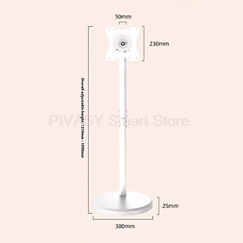 Mobile TV stand 10-46 inch white 360 ° Floor stand for screen with vertical rotating computer support for monitor, multifunctional adjustable