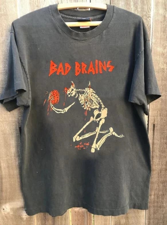 T-shirt estiva da uomo in puro cotone vintage Bad Brains Band, elegante, ampia e traspirante, adatta per l'uso quotidiano