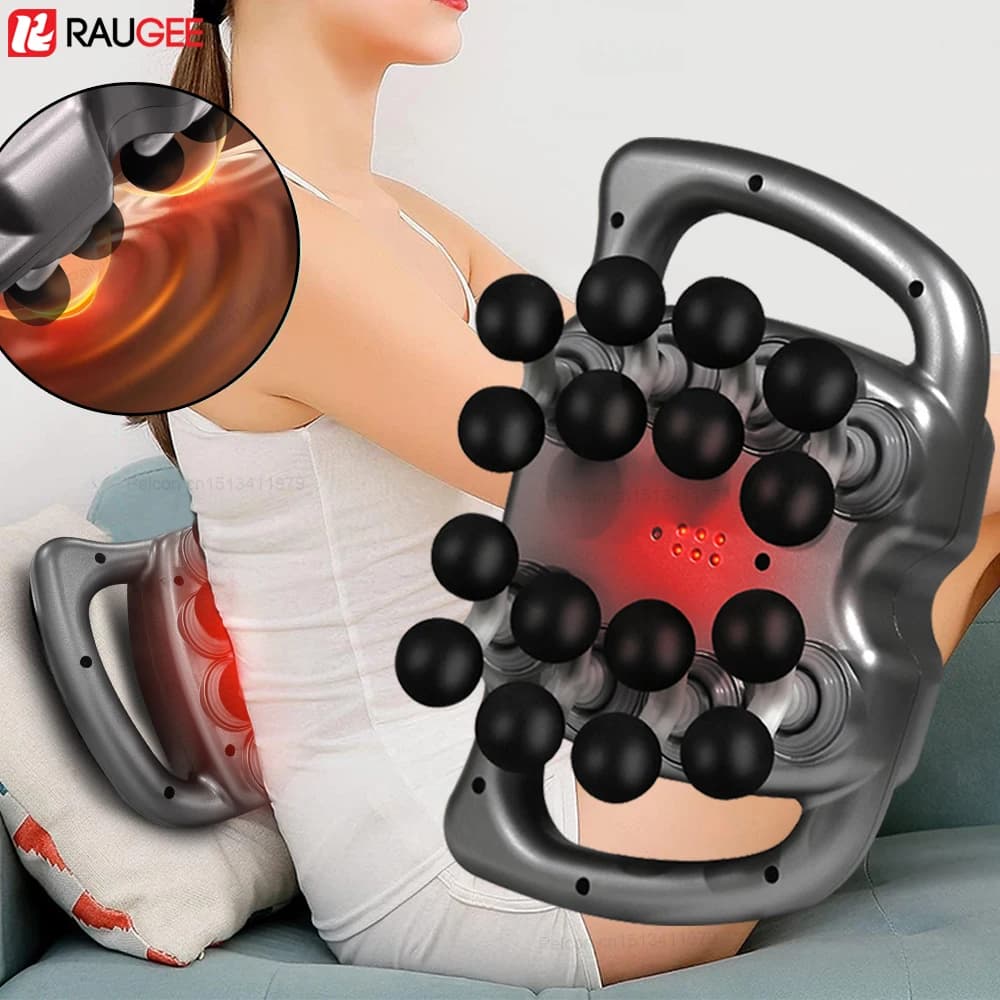 Pistola per fascia Pistola per massaggiatore muscolare Pistola per massaggio fasciale professionale per collo, spalla, vita ad alta frequenza a sedici teste