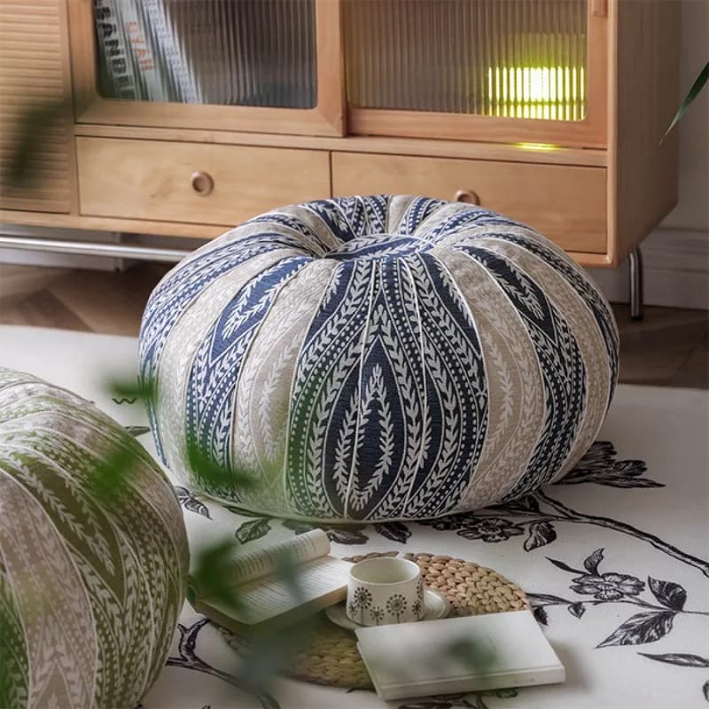 Japanese Floor Cushion, Zabuton Rolled for Meditation, Comfortable Tatami Mat for Yoga and Sitting on the Davanzale, Decorative Element for the Home