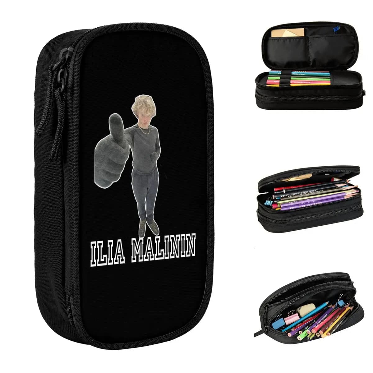 Astuccio per matite Ilia Malinin Quad God, astucci per pattinaggio su ghiaccio, scatola per penne per ragazze e ragazzi, borse, materiale scolastico, regali, cancelleria