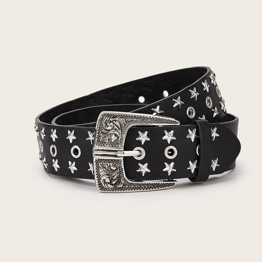Punk Belt Hip-Hop Rhinestone Belt Needle Buckle Belt Punk For Casual Wear Waist Student