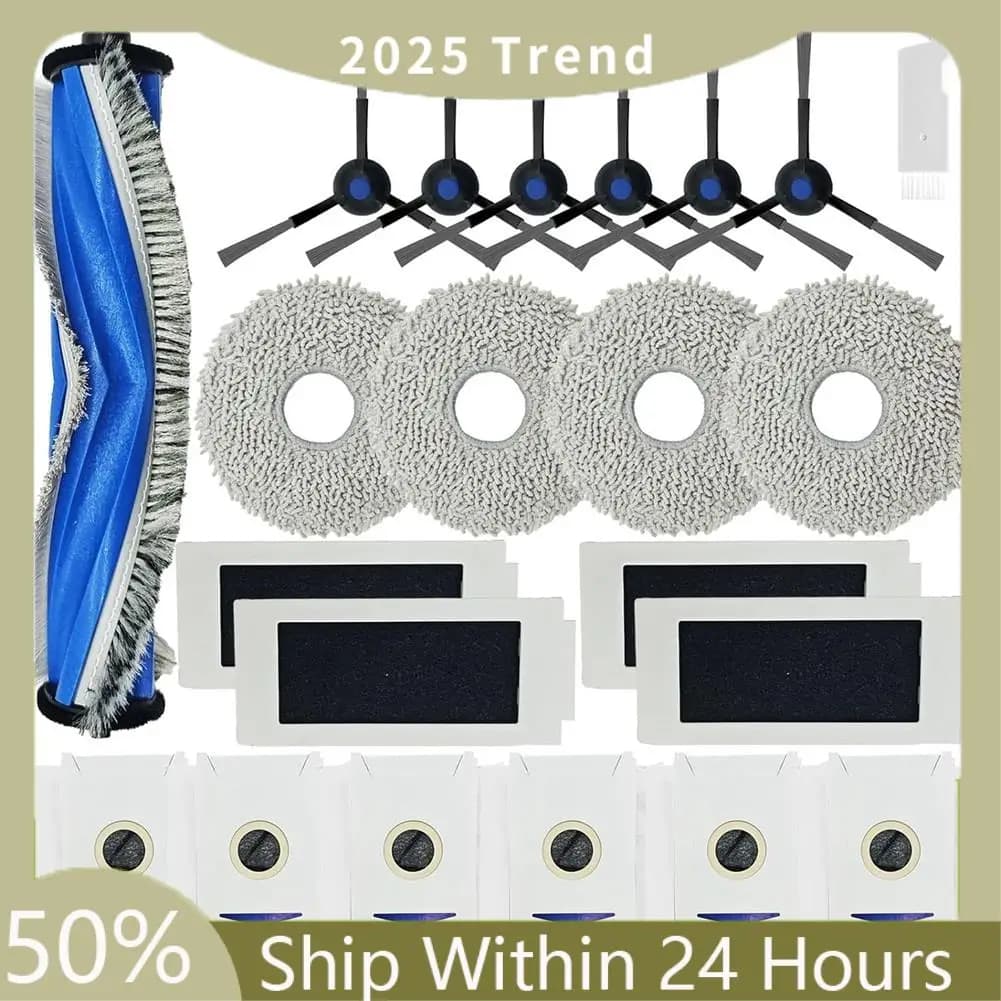 Essential Top For ECOVACS T30S/ T30S COMBO Robot Vacuum Cleaner Accessory Spare Parts Kit Main / Side Brush, Filter, Mop Rag, Du