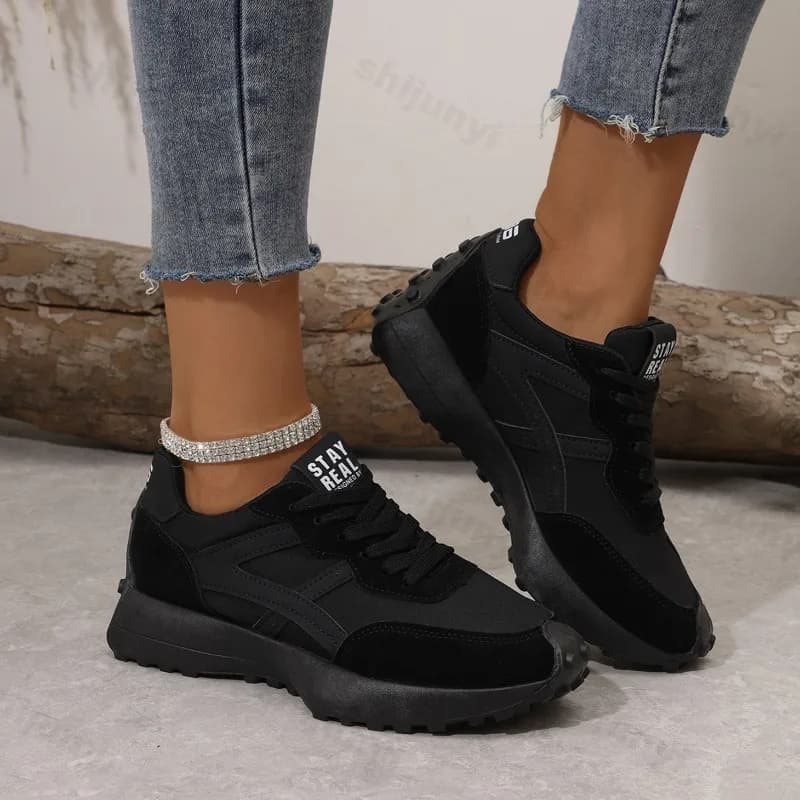 Scarpe da ginnastica causali da donna 2025 Scarpe da passeggio con piattaforma autunnale Scarpe sportive stringate moda donna Scarpe da corsa antiscivolo per esterni