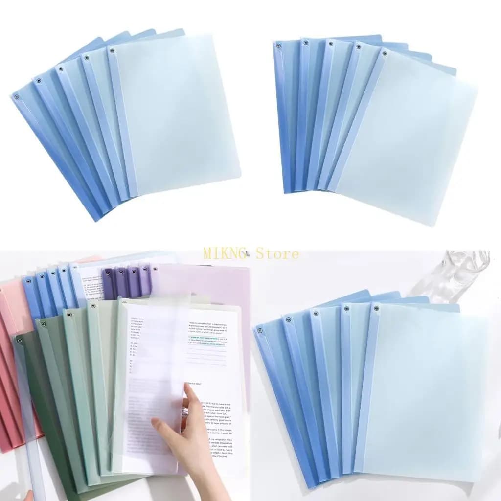 Cartella portadocumenti trasparente resistente all'acqua, custodia in carta da 5 pezzi, 14,6x9 pollici, con morsetto lungo, per