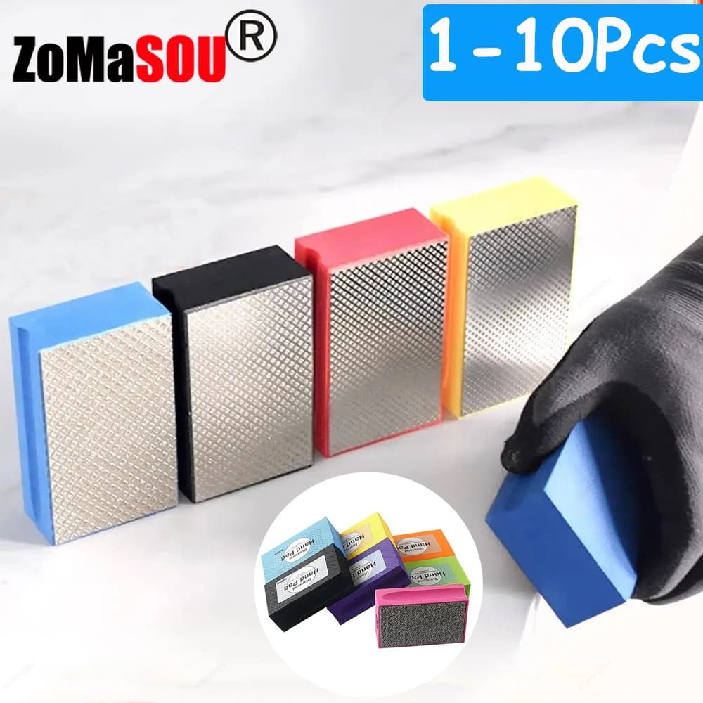 New 1-7 Pz Diamond Hand Polishing Pad Stone Marmo Ceramic Abrasive Disco Abrasive Glass Tiles Abrasive Grind Block Polisher Tools