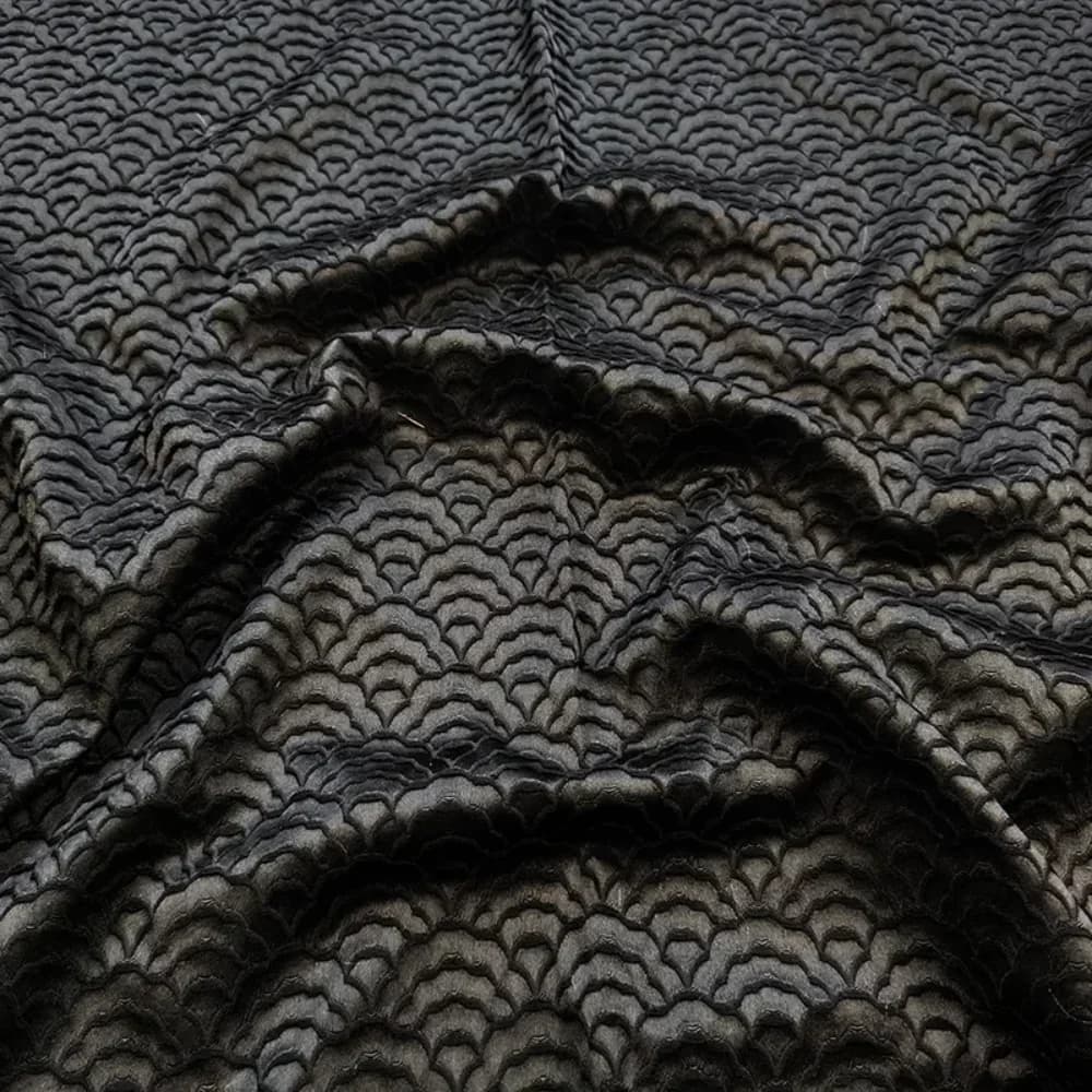 Jacquard Brocade Fabric Pure Color Combed Cotton Cloud Sea Pattern Soft Drape Cloth Skirt Windbreaker Fashion Diy Sew