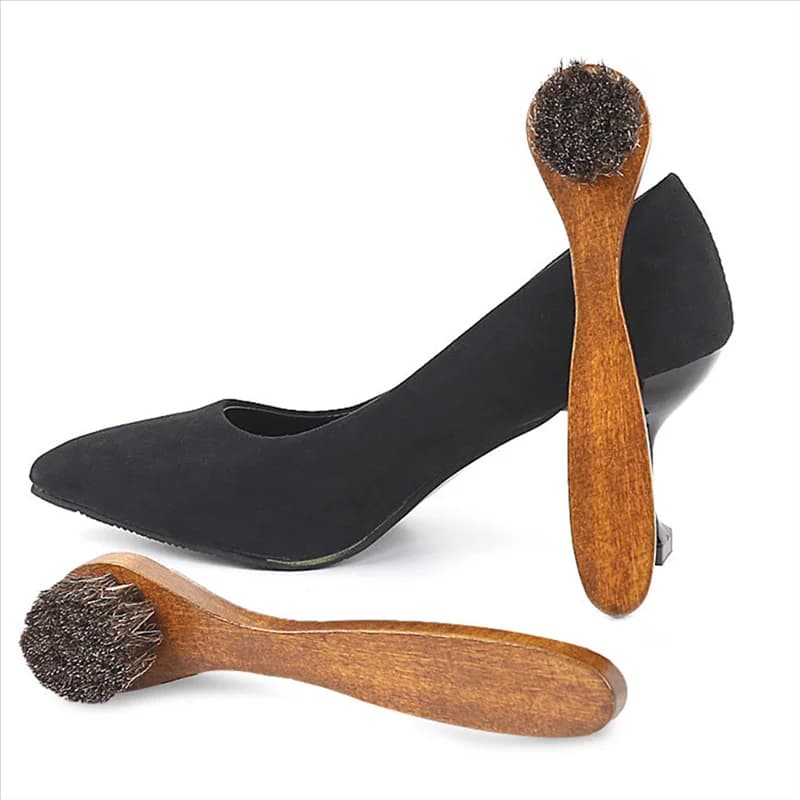 1 set spazzola per scarpe in crine di cavallo kit lucentezza spazzola per la pulizia delle scarpe in pelle cura strumento pulito spazzola per scarpe per la rimozione della polvere delle scarpe