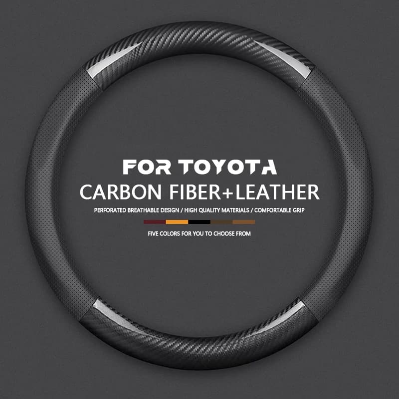 Adatto Per Toyota RAV4 Land Cruiser Camry Highlander Prado Prius Yaris Corolla Reiz Accessori Coprivolante in pelle per auto