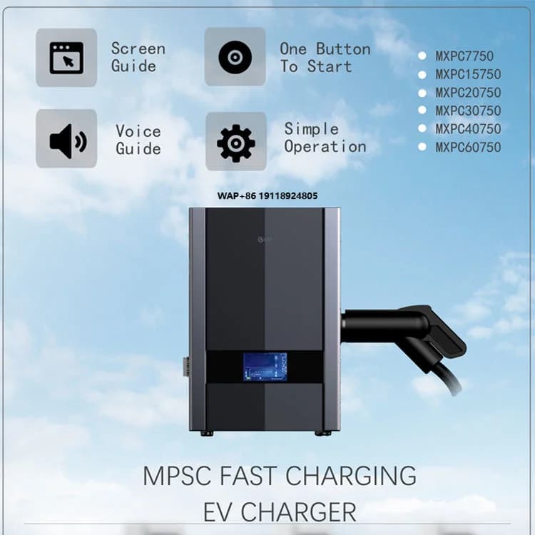 New 3 Phase 64A 40KW Smart DC CCS EV Wallbox Charger with IP54 Rating and OCPP1.6J Protocol