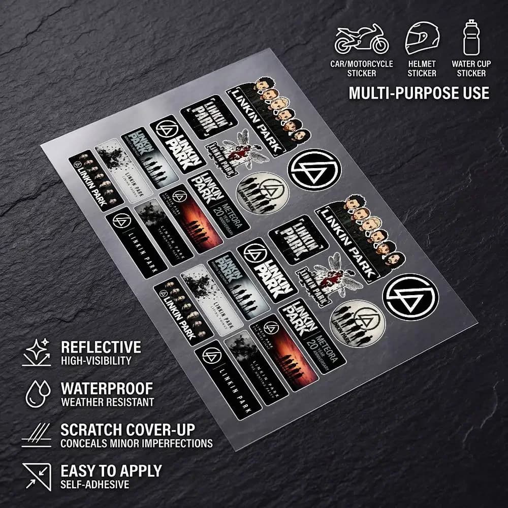 L-inkin PA-rk Vinyl Universal Multi-Purpose Reflective Stickers Scratch Conceal For Auto Bike Helmet Mug Fridge Decoration