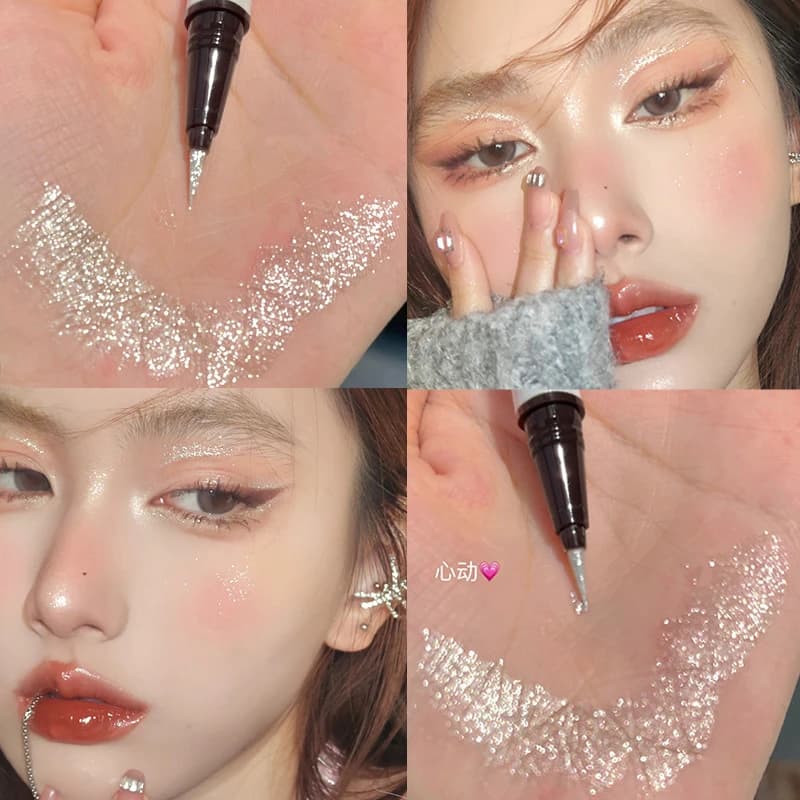 Long-lasting highlighter liquid eyeliner, natural perlescent stick umbrella, eyeliner highlighter, eye makeup cosmetics