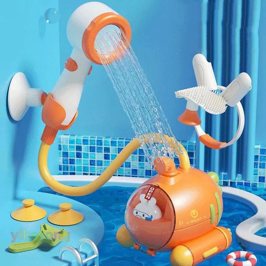 Bagnetto per bambini Giocattoli sottomarini elettrici Doccia Ventosa Gioco interattivo Spray Vasca da bagno Giochi d'acqua Sprinkler Baby Shower per bambini