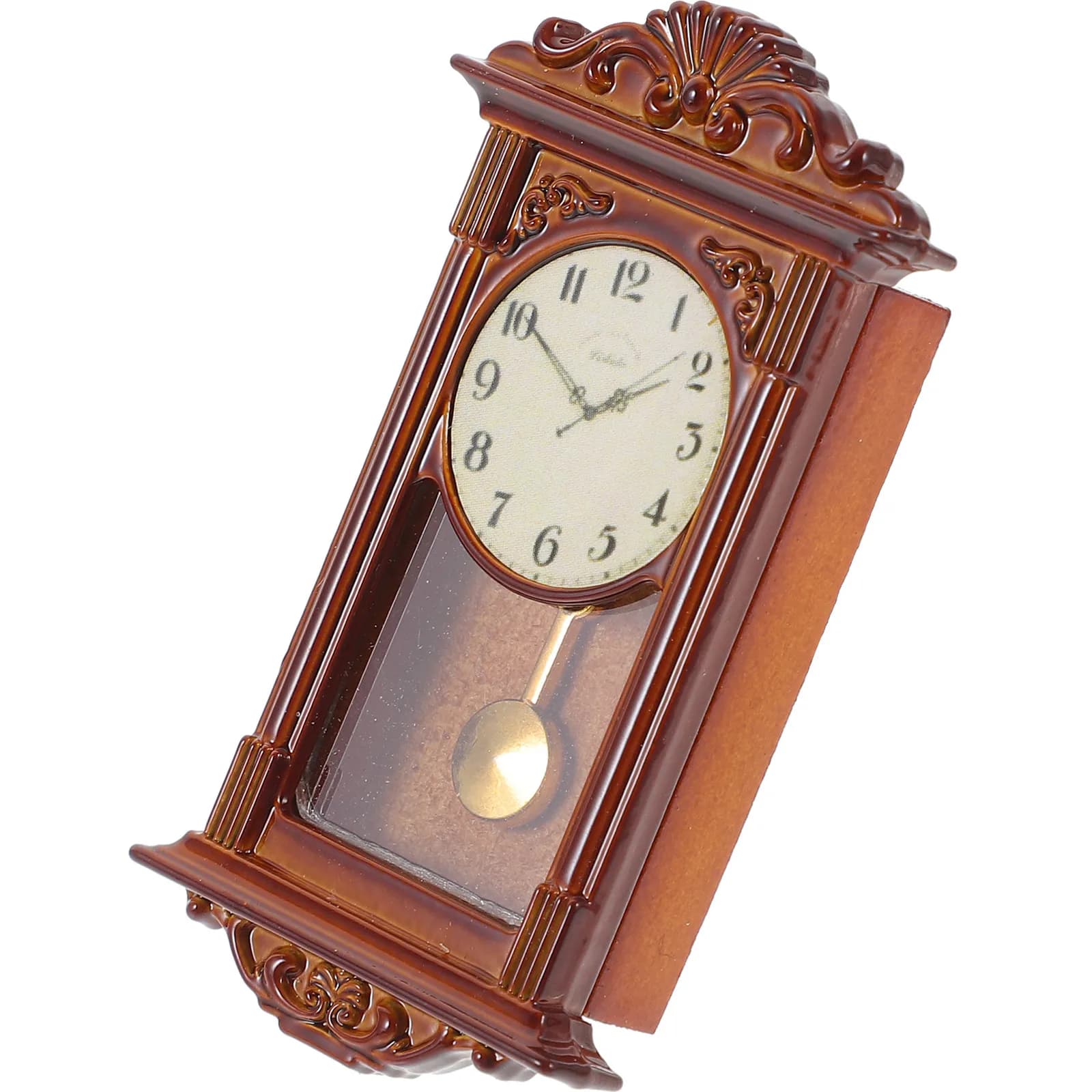Mini Orologio a Pendolo Vintage, Miniatura in Legno, Decorazione per Casa in Miniatura, Stile Retrò, Piccolo Orologio a Pendolo Ornamentale