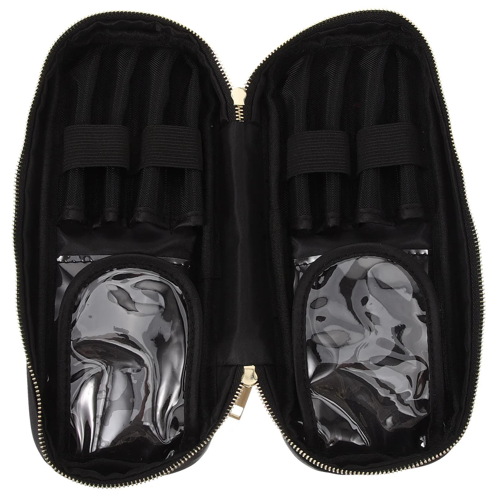 Borsa Leggera Portatile per Pennelli da Trucco in Tessuto Oxford, Piccola Custodia da Viaggio con Cerniera per Pennelli da Trucco, Organizer per Donne