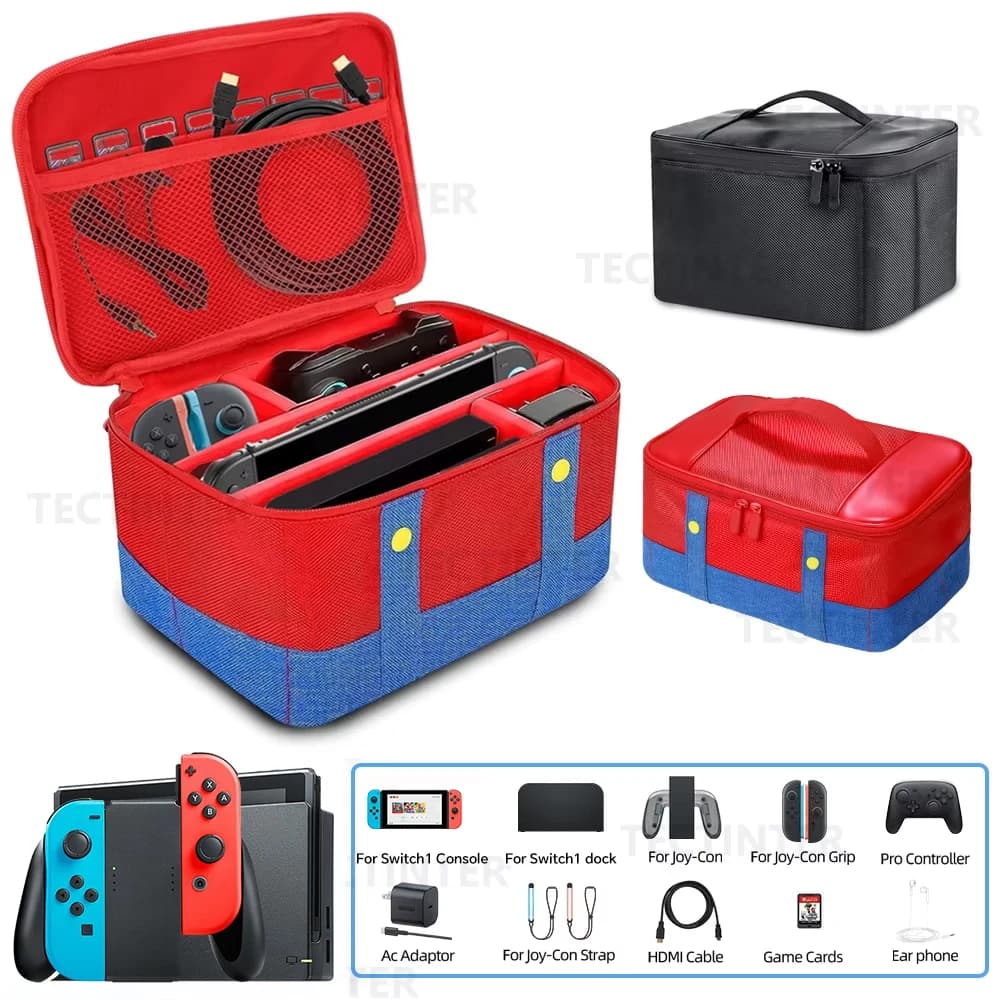 Carrying Case For Nintendo Switch 1/OLED/Lite Console Travel Storage Pouch Bag For Switch Pro Joystick Controller Accessories