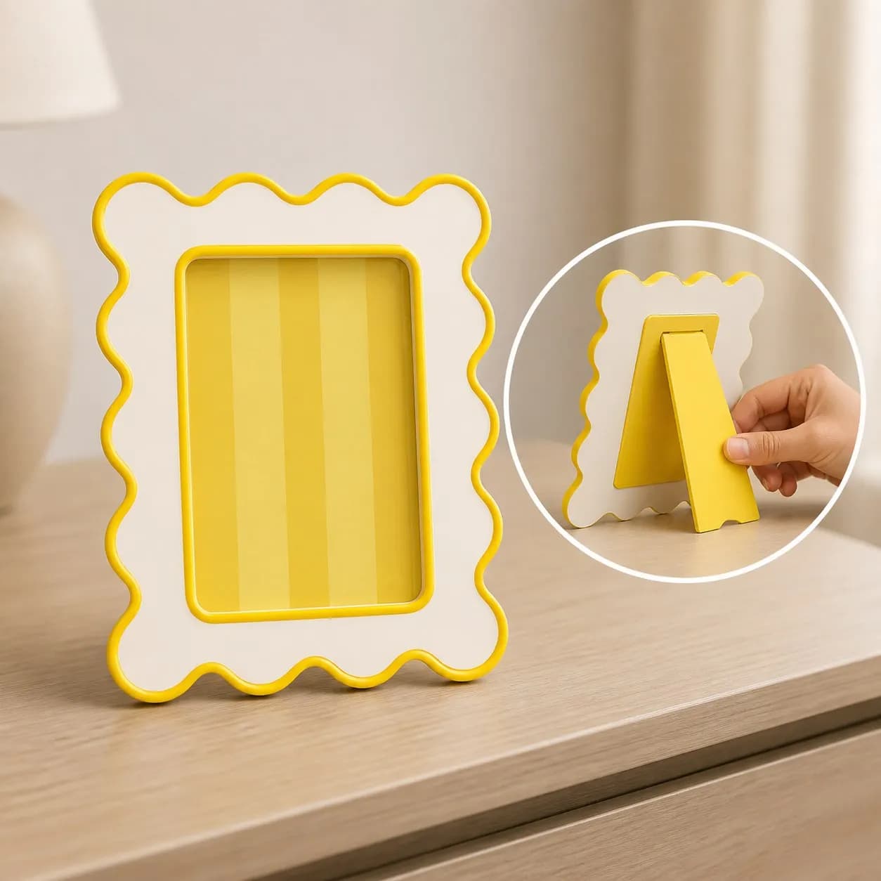 4"x5" Scallop Picture Frame Cream
