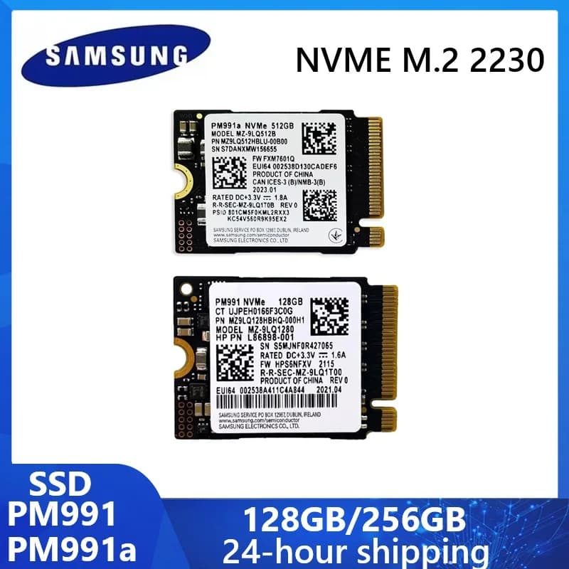 SAMSUNG PM991a PM991 SSD Unità a stato solido interna NVME M.2 2230 128 GB di archiviazione interna SSD 256 GB 1,8 pollici Nvme SSD disco duro