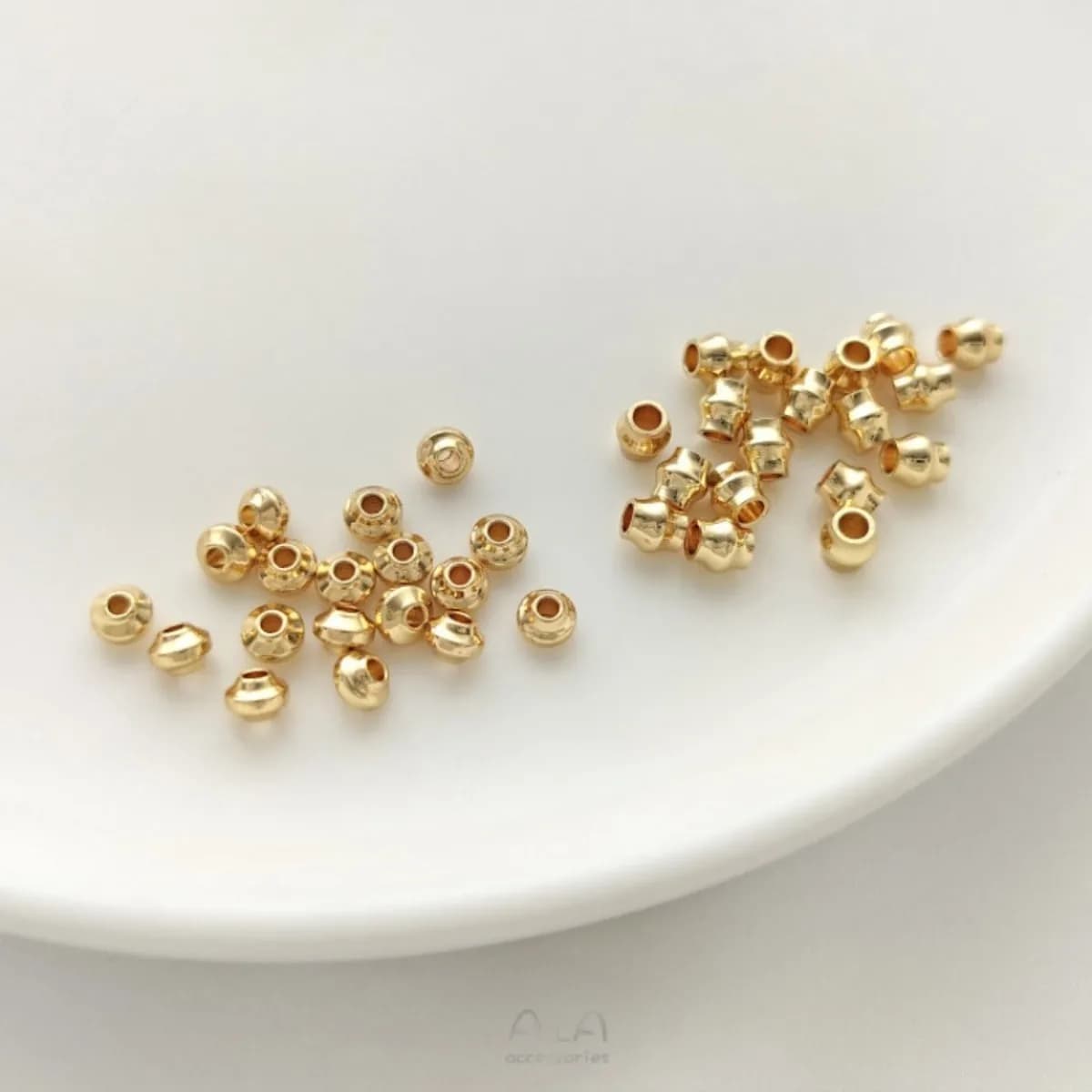 10 pz. Perline Distanziatrici a Forma di Ruota di Bambù Placcate Oro 14K, Accessori Fai da Te per Bracciali e Collane con Cristalli e Perle