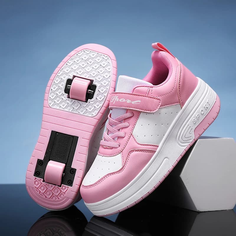 Kids Sport Skate Shoes for Kids Ultralight Leather Kids Girls Running Sneakers for Outdoor Walks for Women