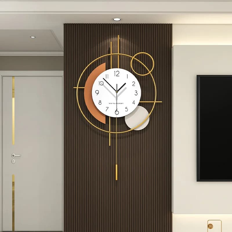 Orologio da parete a pendolo silenzioso di lusso Elegante arredamento creativo per la casa per soggiorno, sala da pranzo, montaggio a parete