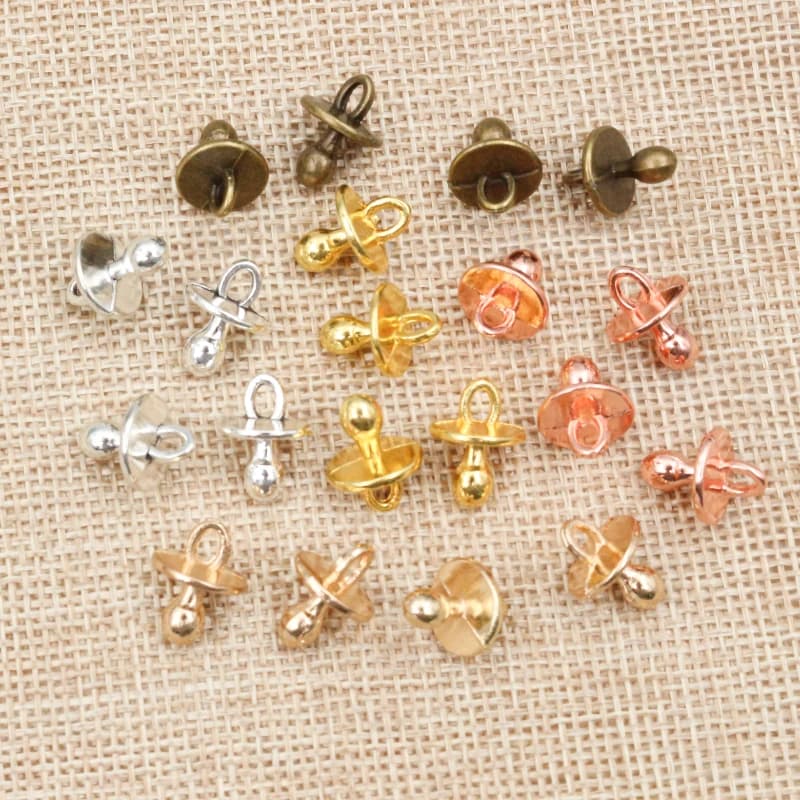 30pcs di Fascini del bambino ciuccio binky massaggiagengive 14x10mm Mestiere handmade del pendente fare, Tibetano Argento Placcato, FAI DA TE per il braccialetto collana