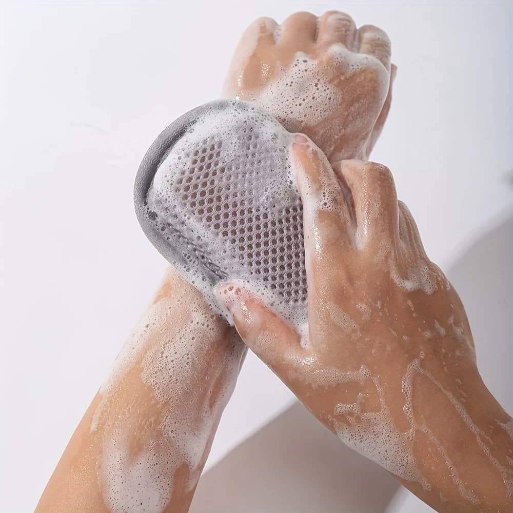 1 sacchetto per sapone, pellicola a bolle d'aria, panno a rete per sapone, fiore per bagnoschiuma, sacchetto per sapone da bucato, sacchetto a rete per sapone da doccia