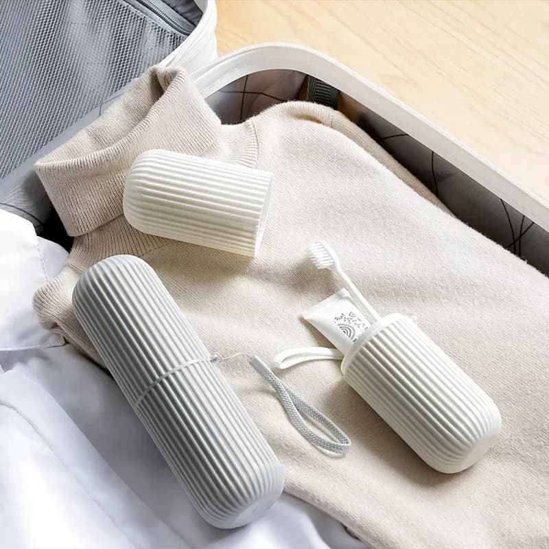 Custodia Protettiva Portatile per Spazzolino e Dentifricio, Scatola Contenitore da Campeggio, Accessorio da Viaggio per la Conservazione di Spazzolino e Dentifricio