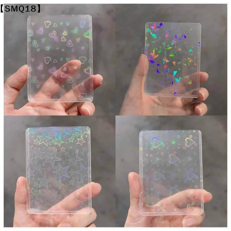 10Pcs Holographic Laser Clear Photocard Sleeves Waterproof PVC Card Protector For Kpop Idol Photo Collecting DIY Scrapbook【SMQ】