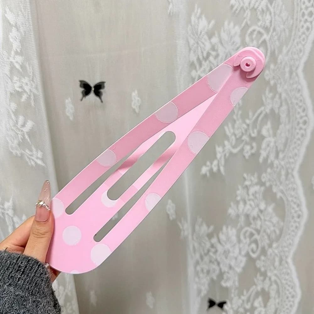 Trendy Funny Extra-large Hair Clips Polka Dot 3D Printed Creative Side Clip Kawaii Style Strawberry Pattern Curtain Clip Women