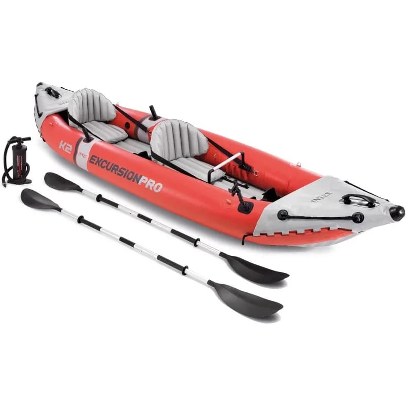 Set kayak gonfiabile Intex 68309EP Excursion Pro K2: include pagaie per kayak Deluxe da 86" e pompa ad alto rendimento, PVC super resistente, per 2 persone