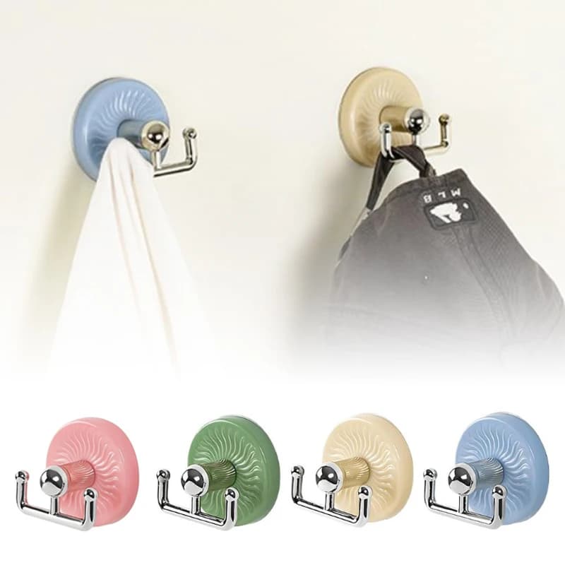 Heavy Duty Suction Cup Hooks No Drill Wall Hangers For Bathroom Kitchen Clothes Towels Multi Purpose Space Saving Organization