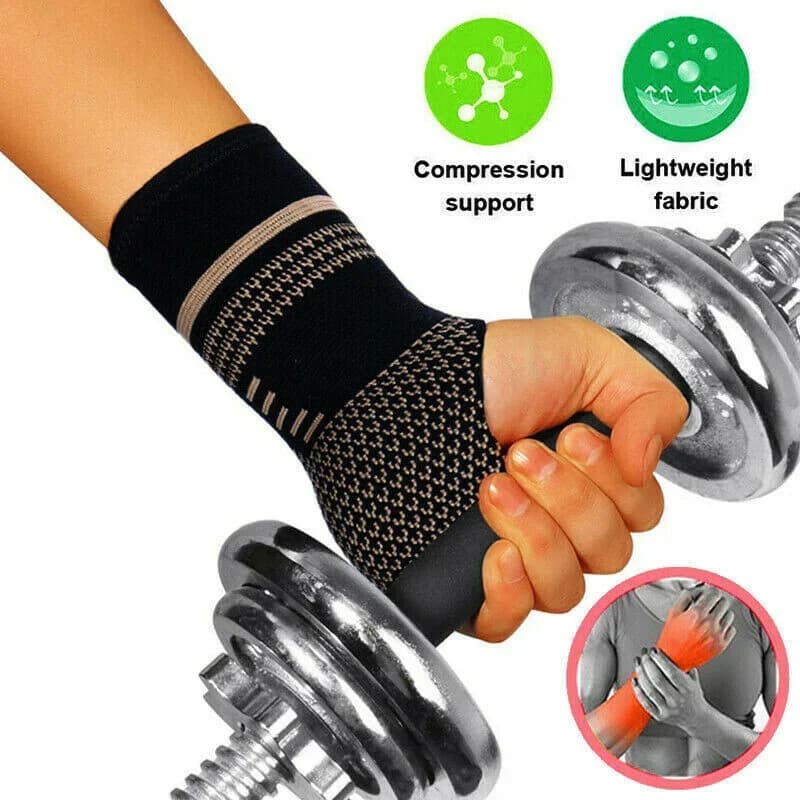 Copper Gym Wrist Support Professional Sports Wrist Pulse Safety Compression Gloves Wrist Sleeve for arthritis Bracelet for palm