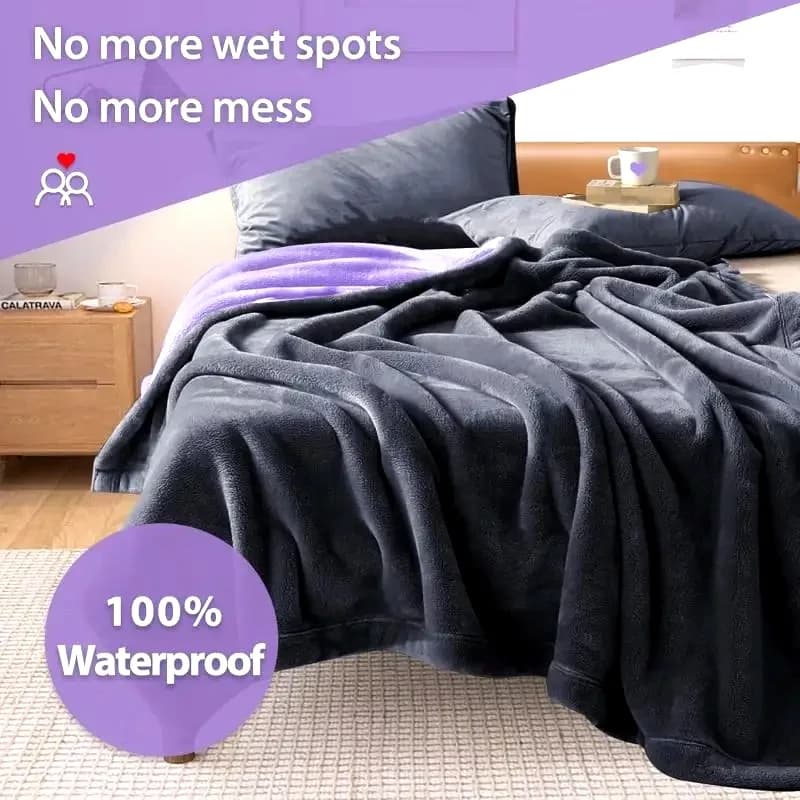 Waterproof Blanket for Bed Sofa Couch, Water Resistant Blanket，Reversible Leakproof Bed Cover for Adults Elderly Pets