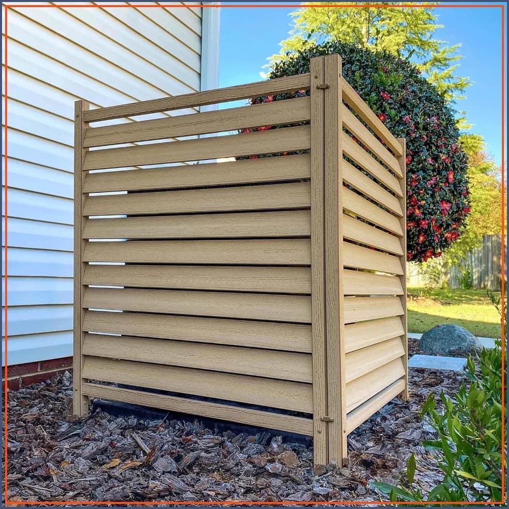 44"H x 36"W No Dig Privacy Screen Panels, Cedar Vinyl, Trash Can & AC Unit Enclosure