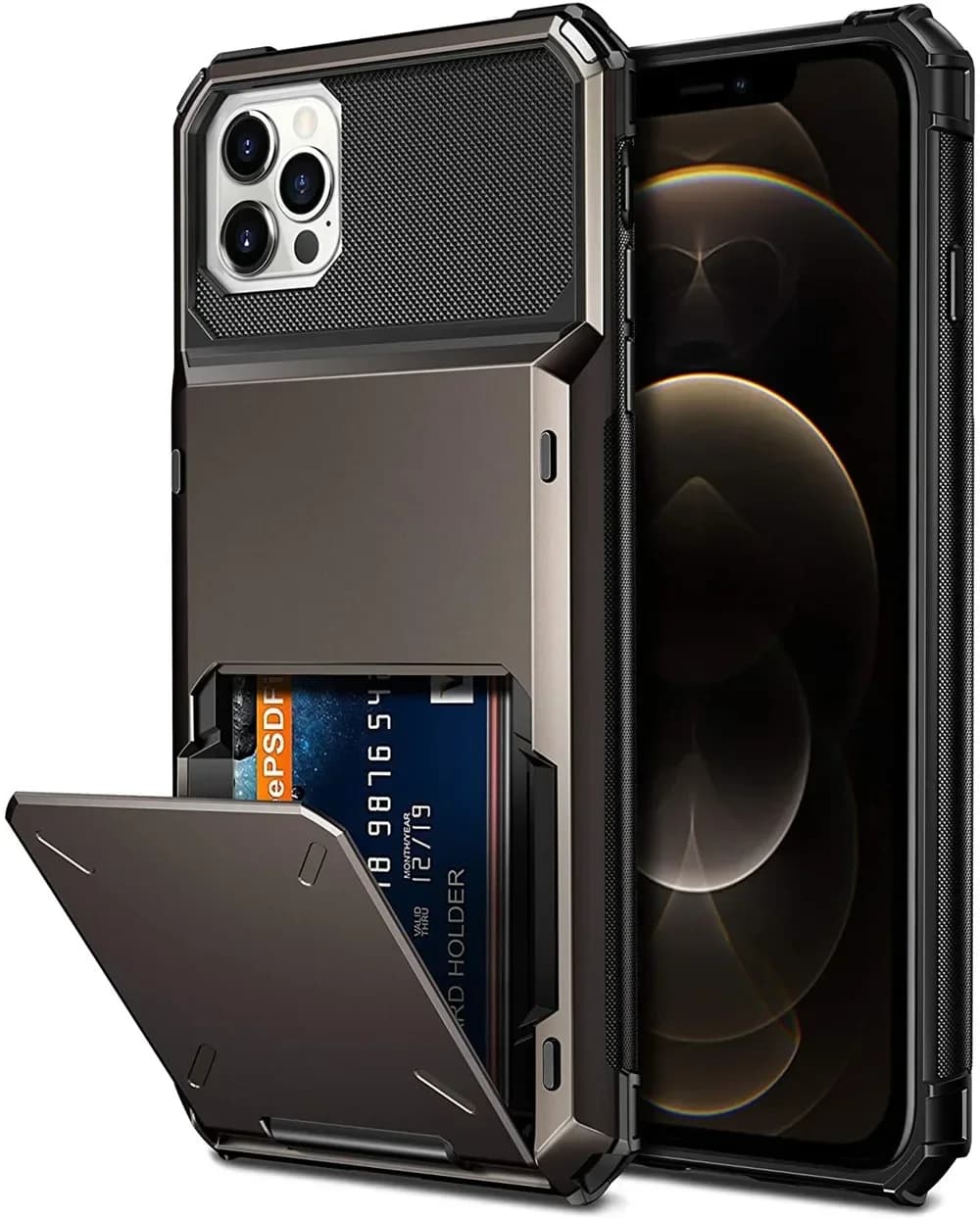Custodia per telefono di credito con slot per 4 schede per iPhone 16 Pro Max 15 Plus 14 Pro 13 11 12 Pro Max XR X XS Max Custodia per porta carte Funda