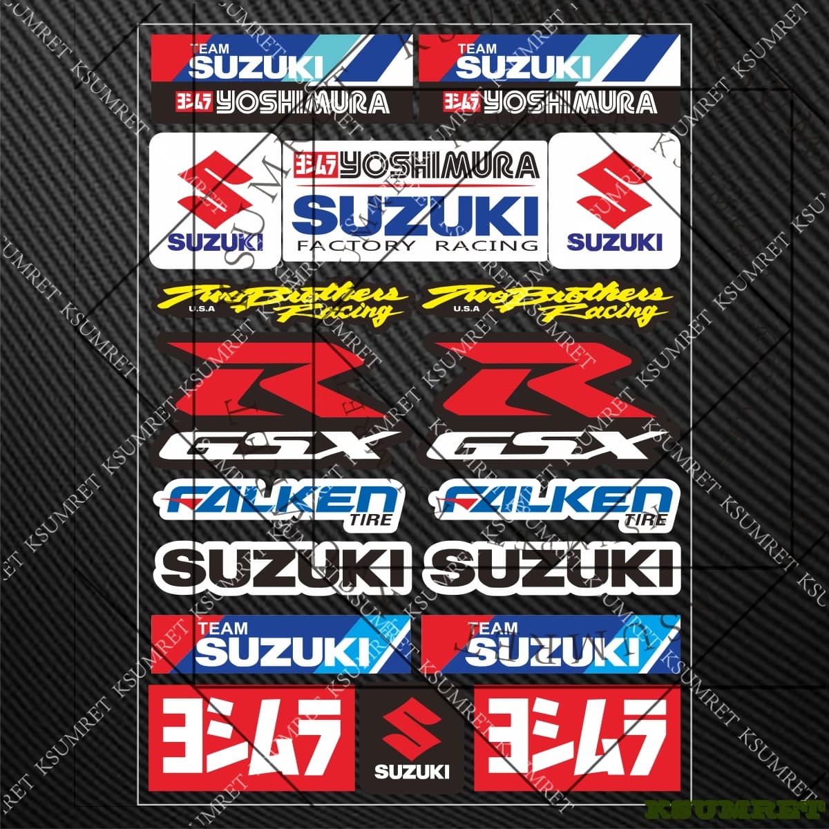 Adesivi per Moto Suzuki, Decalcomanie Logo per Casco