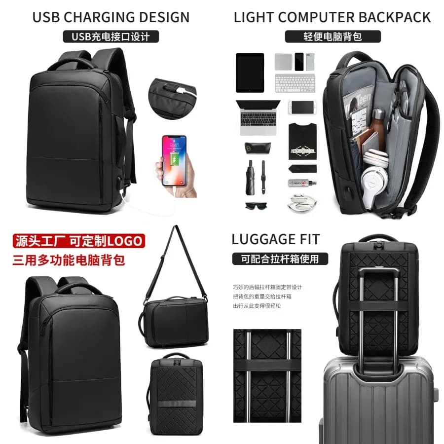 uovoNew Style da New Style Men's Backpack, casual, for business, commuters, college students, computer bag, men's light backpack