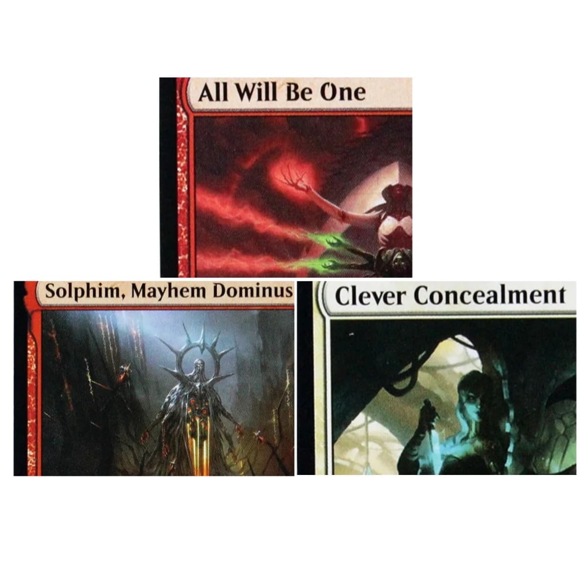 (ONE) "Urabrasks Forge/Clever Concealment" TCG Magical Proxy Black Top Quality Proxy Board Game Deck Trading Cards
