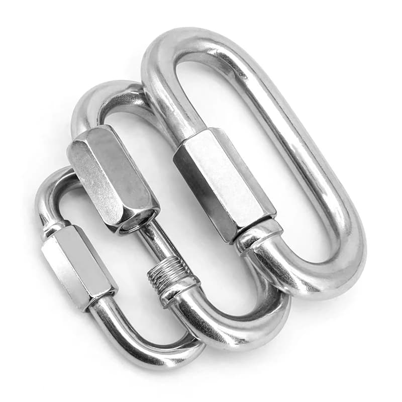 1/2 Pezzi Moschettone Ovale in Acciaio Inossidabile per Campeggio Esterno, Connettore Rapido per Corda, Gancio, Accessori Hardware
