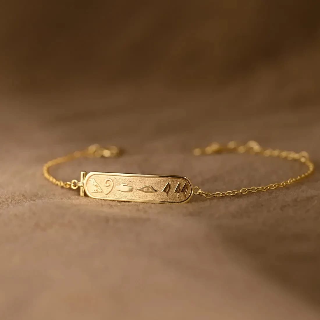 Braccialetto Personalizzato con Nome Egiziano per Donne e Uomini, Ciondolo con Cartouche e Geroglifici Egizi, Gioielli in Acciaio Inossidabile Personalizzati, Regali
