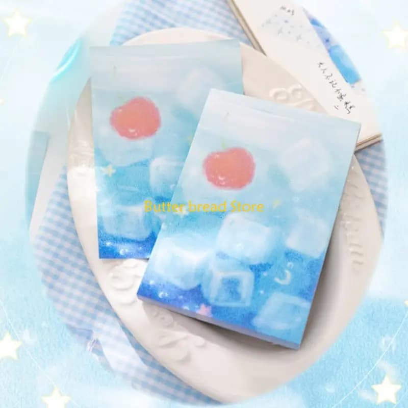 W89C Adhesive Creative Hand Painted Note Reusable Write Sheets for Planner Notebook Decoration Safe Materials Design