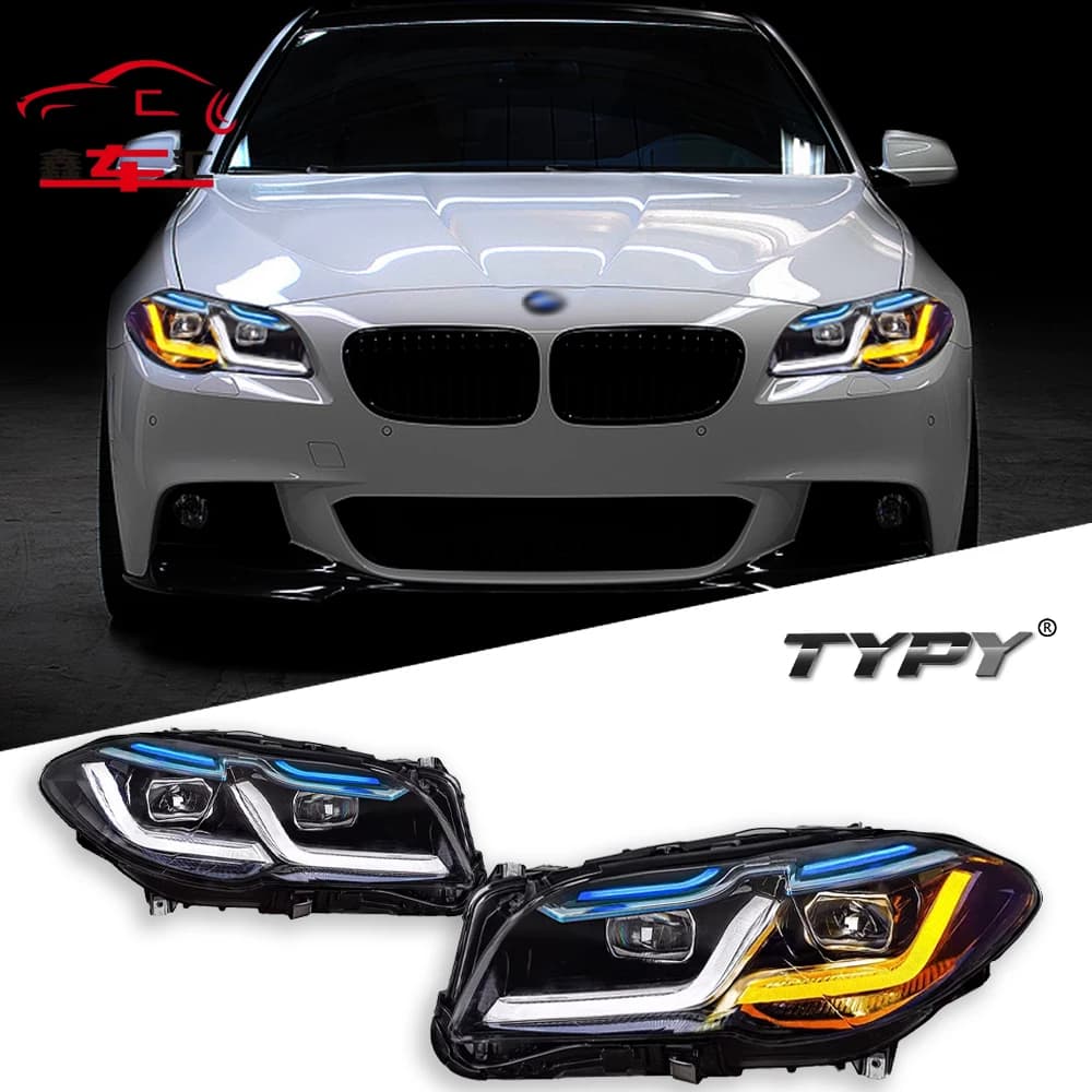 Accessori Auto per BMW Serie 5 F10 F18 Fari 2011-2017 Aggiornati Modificati Nuovi Fari LED con DRL e Indicatori di Direzione Dinamici