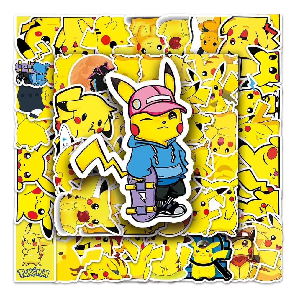 10/30/50 pz Pokemon Pikachu adesivi Anime decorazione carina decalcomanie in PVC fai da te telefono frigorifero Laptop Skateboard Sticker giocattoli regalo per bambini