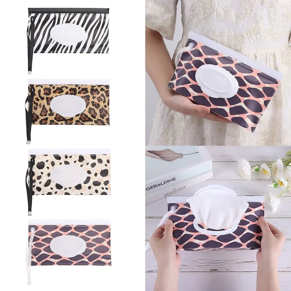 Useful EVA Wet Wipes Bag Flip Cover Snap-Strap Cosmetic Pouch Refillable Portable Wet Wipe Pouch Home